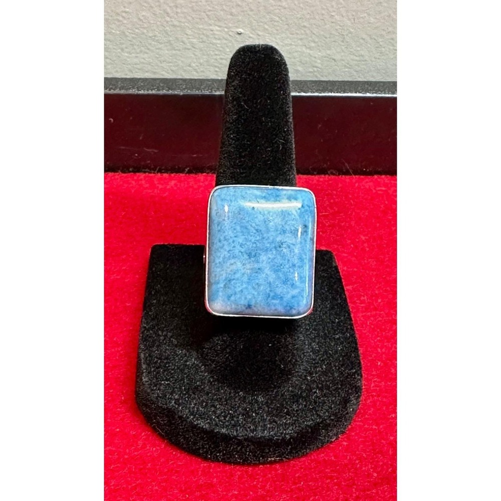 Jay King DTR Sterling Silver Denim Lapis Lazuli Ring Size 6 Statement Ring